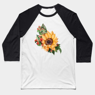 Sunflower and Berries Baseball T-Shirt